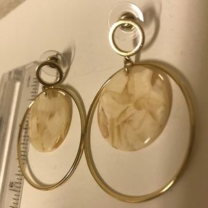 NWOT Gold Hoop w/Nested Resin Statement Earring